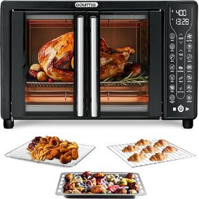 Gourmia GTF7655 17-in-1 Multi-function, Digital, French Door, Stainless Steel 6-Slice Air Fryer Oven in Kuwait
