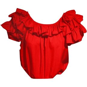 Full Ruffle Short Sleeve Blouse for Square Dance in Saudi Arabia