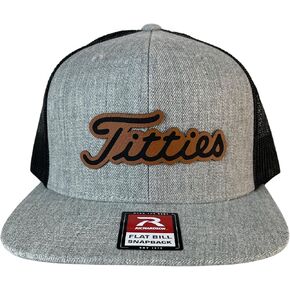 Tittiess Golf Hats Funny Daddy Joke Trucker hat, Laser Engraved Vegan Leather Patch, Richardson 112 hat in Saudi Arabia