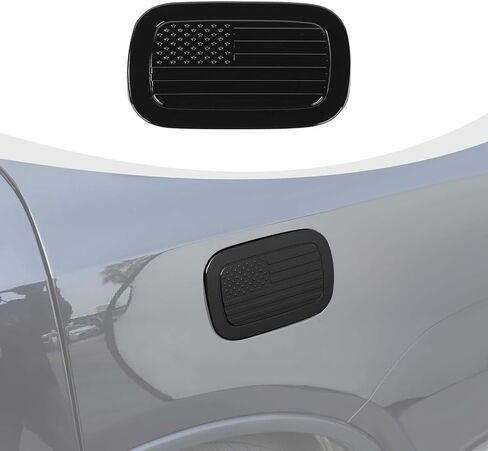 Gas Tank Cap Cover Fuel Filler Door Cover American Flag Compatible with Dodge Durango 2011-2024, Black in Saudi Arabia