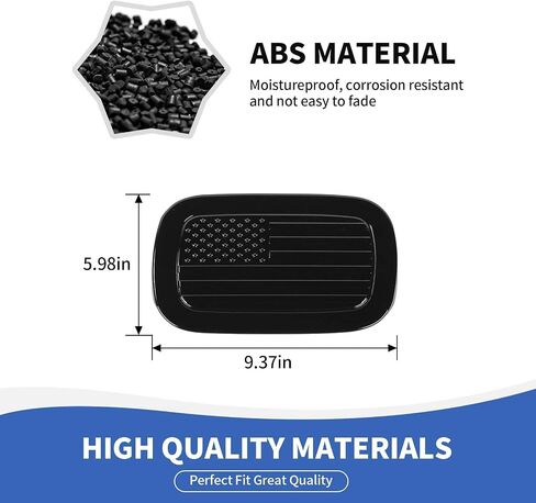 Gas Tank Cap Cover Fuel Filler Door Cover American Flag Compatible with Dodge Durango 2011-2024, Black in Saudi Arabia