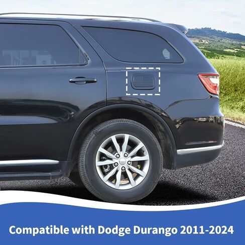 Gas Tank Cap Cover Fuel Filler Door Cover American Flag Compatible with Dodge Durango 2011-2024, Black in Saudi Arabia