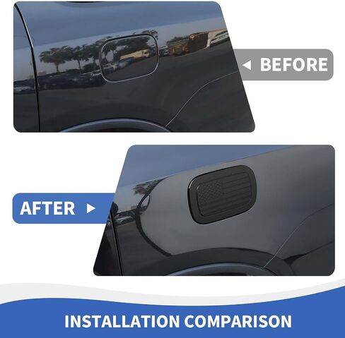 Gas Tank Cap Cover Fuel Filler Door Cover American Flag Compatible with Dodge Durango 2011-2024, Black in Saudi Arabia