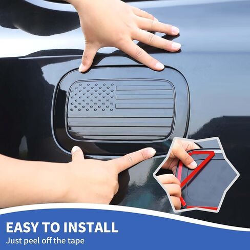 Gas Tank Cap Cover Fuel Filler Door Cover American Flag Compatible with Dodge Durango 2011-2024, Black in Saudi Arabia