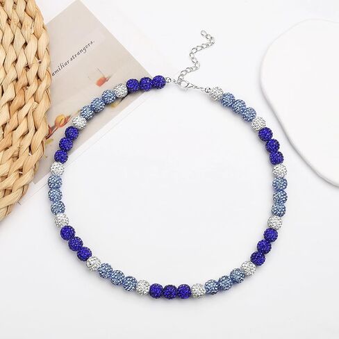 قلادة البيسبول Qinjiejie للرجال Glitter Bling Rhinestone Defended Collection Necklace for Women 16/18in المجوهرات الرياضية المستوحاة من الهدايا الباردة لمحبي لاعبي البيسبول لاعبي البيسبول in Kuwait