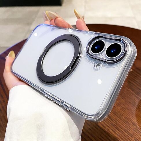 Owlstar for iPhone 16 Pro Max Case مع حامل حلقة مغناطيسي للمعادن 360 درجة ، متوافق مع Magsafe ، غير الصفراء الصلبة الواقية للهاتف الواقي. in Kuwait