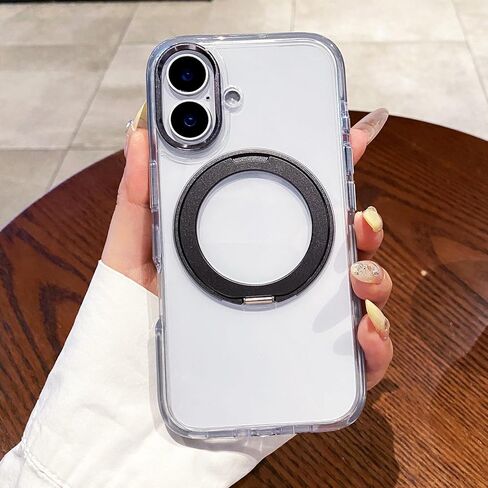 Owlstar for iPhone 16 Pro Max Case مع حامل حلقة مغناطيسي للمعادن 360 درجة ، متوافق مع Magsafe ، غير الصفراء الصلبة الواقية للهاتف الواقي. in Kuwait