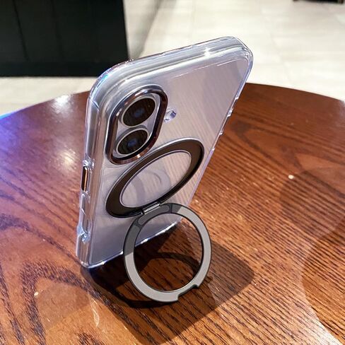 Owlstar for iPhone 16 Pro Max Case مع حامل حلقة مغناطيسي للمعادن 360 درجة ، متوافق مع Magsafe ، غير الصفراء الصلبة الواقية للهاتف الواقي. in Kuwait