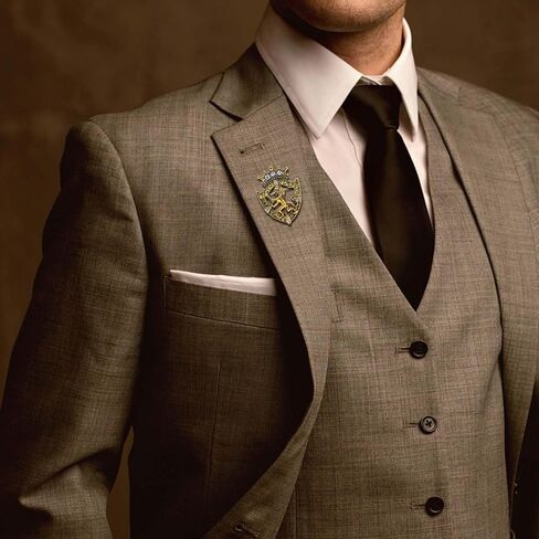 HETICA Vintage Animal Dragon Skull Wolf Crown Lion Brooch - Gold Silver Rhinestone Brooch for Men Women Suit Tie Dress Lapel Pin Fashion Jewelry in Kuwait