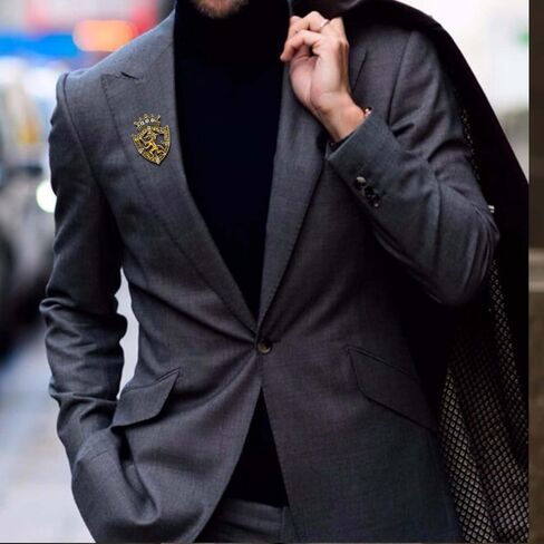 HETICA Vintage Animal Dragon Skull Wolf Crown Lion Brooch - Gold Silver Rhinestone Brooch for Men Women Suit Tie Dress Lapel Pin Fashion Jewelry in Kuwait