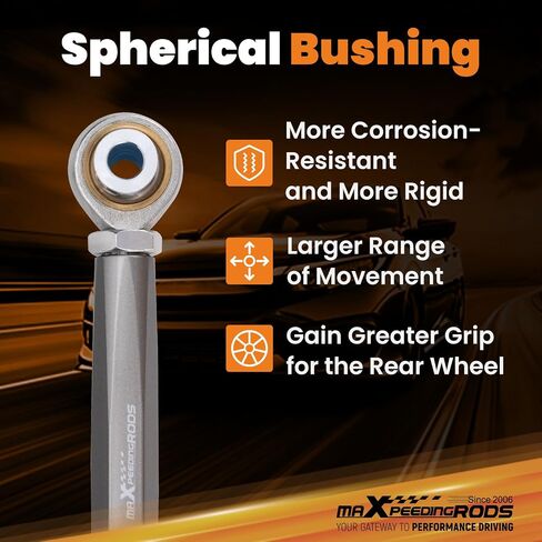 MaxPeedingRods قابلة للتعديل القابلة للتعديل وذراع إصبع القدم ل BMW 3-Series E90/E92/E93 2006-2011 ذراع التحكم الخلفي ، مجموعة رمادية من 4 in Saudi Arabia