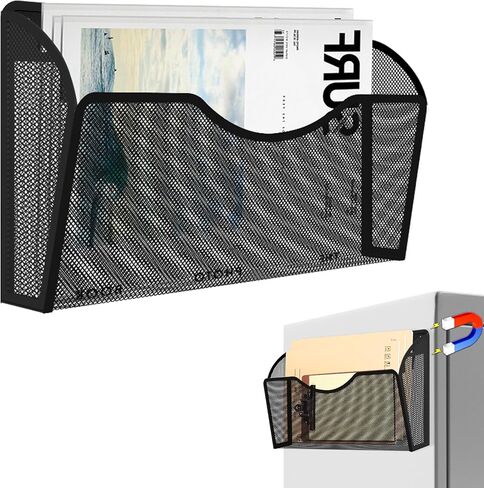 حامل الملف المغناطيسي 2 منظم مجلد ملف الجيوب ، رف مجلة معلقة للمكتب للثلاجة ، اللوحة البيضاء ، لا يوجد منظم بريد مستند ورق الحفر لخزائن الملفات in Kuwait