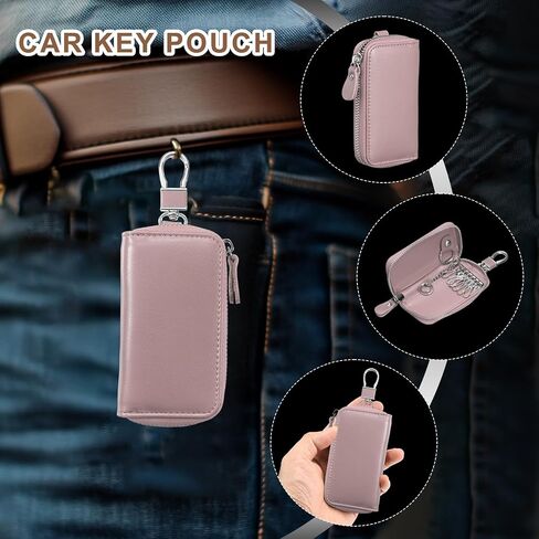 Harfington Harfington Leather Leather Key Holder Bag Car Keychain Coin Case Wallet with with keyring keyring bage bage bage in Saudi Arabia