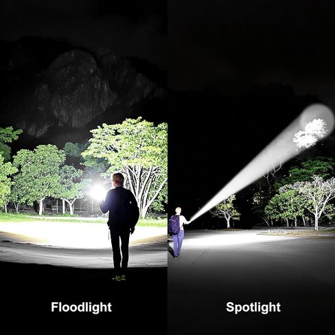 SKYFIRE Rechargeable Flashlights 10000 Real High Lumens with Ignition Lens, LED Super Bright Zoomable Flash Light, 5 Modes Waterproof Handheld Powerful Tactical Flashlight for Emergency Camping Hiking in Saudi Arabia