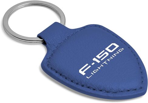 for Ford F-150 Lightning Genuine Soft Leather Shield-Style LED Printed Logo Key Chain in Saudi Arabia