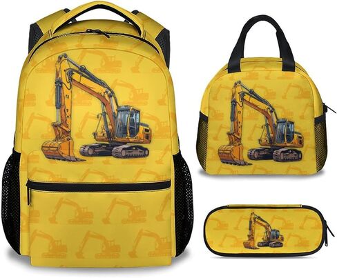 Kids Backpack Set for Boys, 17 Inch Backpacks with Lunch Box for Kids, 3 in 1 Cute Fire Truck Bookbag for School Travel in Kuwait