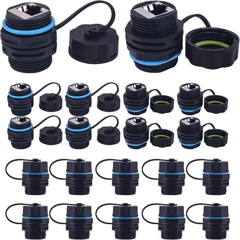 Waterproof CAT6 RJ45 Panel Mount Coupler,Lonlonty IP68 Shielded Industrial Panel Mount Bulkhead Ethernet LAN Pass Through Connector,Female to Female Feed Thru Coupler RJ45 Waterproof Connector 2PACK in Saudi Arabia