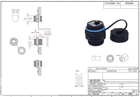 Waterproof CAT6 RJ45 Panel Mount Coupler,Lonlonty IP68 Shielded Industrial Panel Mount Bulkhead Ethernet LAN Pass Through Connector,Female to Female Feed Thru Coupler RJ45 Waterproof Connector 2PACK in Saudi Arabia