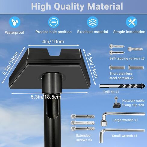 Starlink Gen 3 Mount – Hidden Cable, Adjustable Heavy-Duty Pivot, Roof & Pole Mount with Pipe Adapter for Starlink Internet Kit in Saudi Arabia