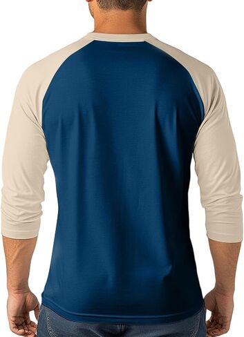 Henley Shirts for Men Baseball Shirt Raglan 3/4 Sleeve Jersey Casual Cotton Sport Athletic Tee Tops in Saudi Arabia