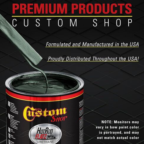 Custom Shop - Fathom Green Firemist - Hot Rod Flatz Flat Matte Satin Urethane Auto Paint - Complete Gallon Paint Kit - Professional Low Sheen Automotive, Car Truck Coating, 4:1 Mix Ratio in Saudi Arabia