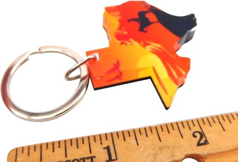 Westmon Works Texas Keychain Acrylic Fob مع Metal Key Ring Cowboy Scene Map Map Vacation Haceir ، مصنوع في الولايات المتحدة الأمريكية in Saudi Arabia