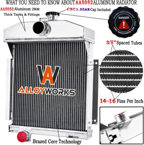 ALLOYWORKS Radiator Replacement For International Case 140 IHC Farmall 140HV 369400R94 Tractor Radiators, Full Aluminum Radiator, 3 Row Core Car Radiator in Saudi Arabia