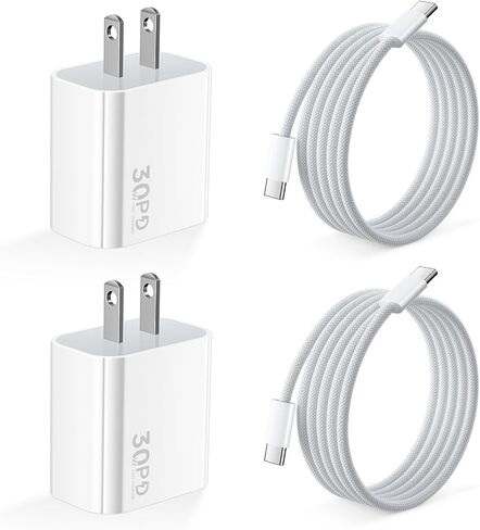 30W USB C Wall Charger,iPhone 16 Charger,Fast Charging Block,for iPhone 16/16plus/16pro/16promax/iPhone 15/15plus/15pro/15promax,for iPad pro/Air,Samsung S25,Google Pixel 9,with 6FT USB C to C Cable in Saudi Arabia