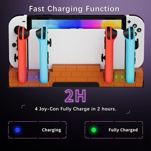 Hosanwell Switch 2 Wall Mount, RGB Light Wall Mount for Switch 2, 4 Joy-Cons Charging, 4 Game Slots,Black in Saudi Arabia