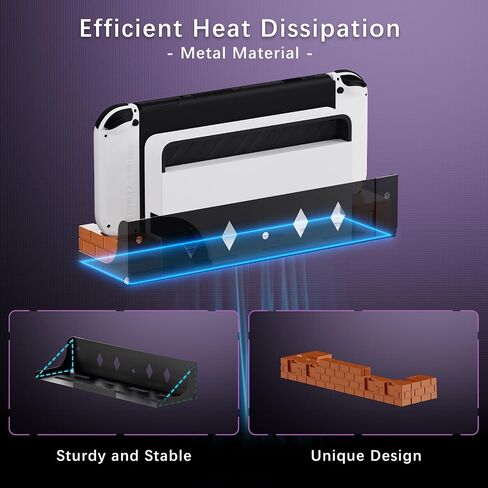 Hosanwell Switch 2 Wall Mount, RGB Light Wall Mount for Switch 2, 4 Joy-Cons Charging, 4 Game Slots,Black in Saudi Arabia