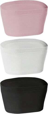 WDIRARA Women's 3 Pack Set Strapless Tube Bra Ruched Seamless Bralettes in Saudi Arabia