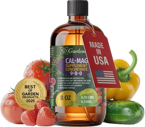 𝐏𝐑𝐄𝐌𝐈𝐔𝐌 Ultra Pure Professional Grade Cal-Mag Fertilizer Spray - 8oz Bottle - High-Grade Calcium, Magnesium & Iron Plant Supplement - Corrects Common Plant Deficiencies (9-0-0 NPK) in Saudi Arabia