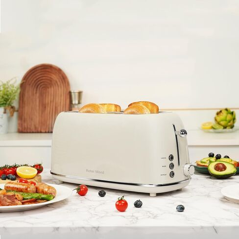 4 Slice Toaster Retro Stainless Steel Toaster with Bagel, Cancel, Defrost Function and 6 Bread Shade Settings Bread Machine, Long Extra Wide Slots and Removable Crumb Tray, Green in Saudi Arabia