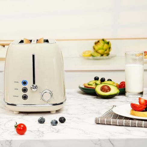 4 Slice Toaster Retro Stainless Steel Toaster with Bagel, Cancel, Defrost Function and 6 Bread Shade Settings Bread Machine, Long Extra Wide Slots and Removable Crumb Tray, Green in Saudi Arabia