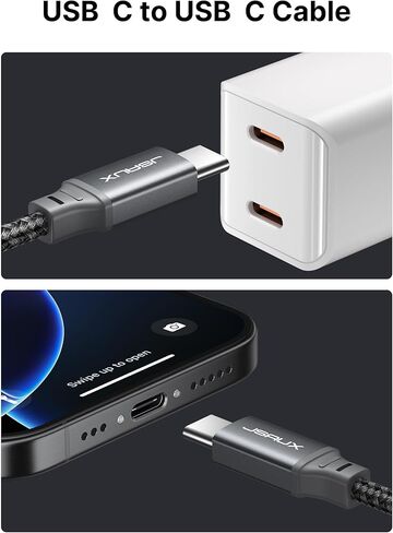 USB C to USB C Cable 60W [5-Pack, 3.3FT], Type C Fast Charging Cable Compatible with iPhone 16/16 Plus/16 Pro/16 Pro Max, iPhone 15 Series, Galaxy S25/S24/S23/S22, MacBook, iPad, Pixel, and More-Grey in Kuwait