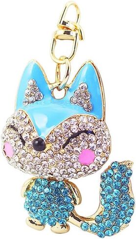 حزمة واحدة لطيف Fox Fox Animal Pet Pet Rhinestone Keychain Key -key -key -key -key -key -key key hife gift in Kuwait