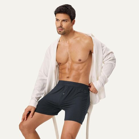 Modal Boxer Shorts for Men,6-Pack with Button Fly, Moisture-Wicking Stretch Boxer Briefs, Breathable Underwear in Saudi Arabia