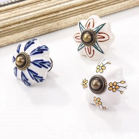 Vintage Ceramic Drawer Knobs,Cupboard Handles,10 pcs Hand Painted Ceramic Kitchen Cabinet Pull Handles Door Handles, Drawer Knobs Wardrobe Door Handle Ceramic Decorative Knobs ( Color ( Color : Style( in Saudi Arabia