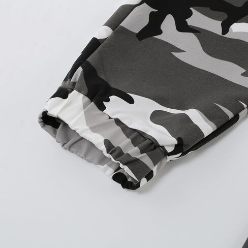 LMYOVE Men Camo Gym Joggers Cargo Sweatpants Drawstring Multi-Pocket Running Trousers Combat Camouflage Work Pants in Kuwait