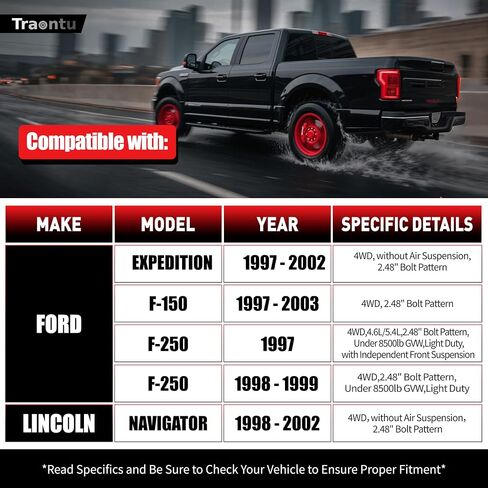 4WD Front End 12pc Suspension Kit for 1997-2002 Ford Expedition, 1997-2003 F-150, 1997-1999 F-250, 1998-2002 Lincoln Navigator, Upper Control Arms Ball Joints Sway Bars Tie Rods Replacement - 12PC in Kuwait
