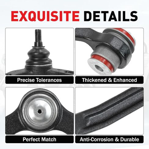 4WD Front End 12pc Suspension Kit for 1997-2002 Ford Expedition, 1997-2003 F-150, 1997-1999 F-250, 1998-2002 Lincoln Navigator, Upper Control Arms Ball Joints Sway Bars Tie Rods Replacement - 12PC in Kuwait