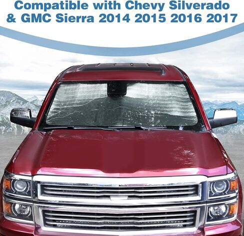 for Silverado Windshield Sunshade Visor for Chevy Silverado/GMC Sierra 2014 2015 2016 2017 Sun Shade Interior Accessories in Saudi Arabia