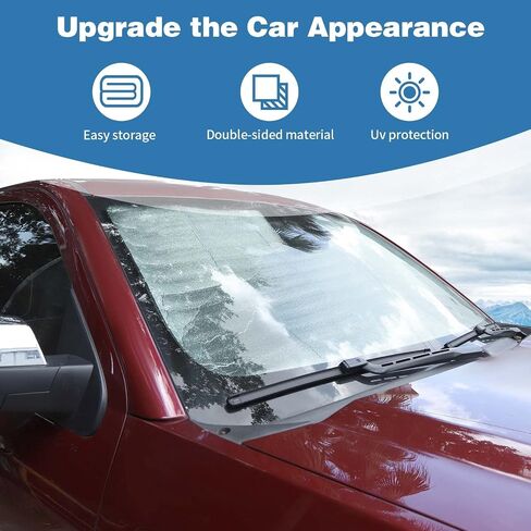 for Silverado Windshield Sunshade Visor for Chevy Silverado/GMC Sierra 2014 2015 2016 2017 Sun Shade Interior Accessories in Saudi Arabia