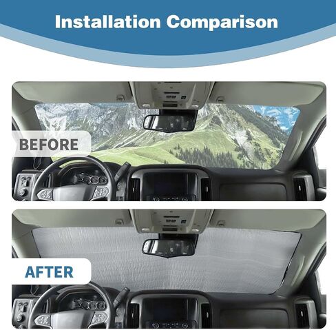 for Silverado Windshield Sunshade Visor for Chevy Silverado/GMC Sierra 2014 2015 2016 2017 Sun Shade Interior Accessories in Saudi Arabia