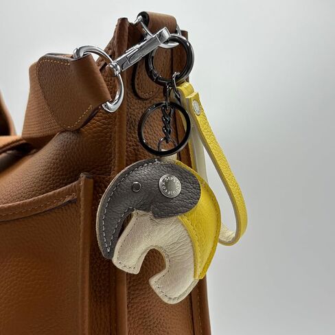 3D Elephant Sheepskin Keychain - Handmade Genuine Leather Handbag Wallet Charm Pendant Bag Decor, Car Key Decoration in Saudi Arabia