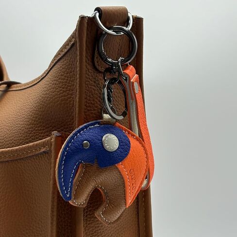3D Elephant Sheepskin Keychain - Handmade Genuine Leather Handbag Wallet Charm Pendant Bag Decor, Car Key Decoration in Saudi Arabia