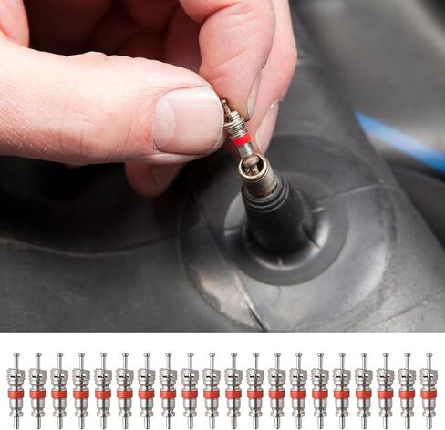 2 Pcs Tire Valve Core Remover Tool Kit with 20 Pcs Brass Valve Stem Cores, 4-Way Valve Stem Core Tool & Single Head Valve Core Remover and Installer for Car, Bike, Motorcycle Tires in Saudi Arabia