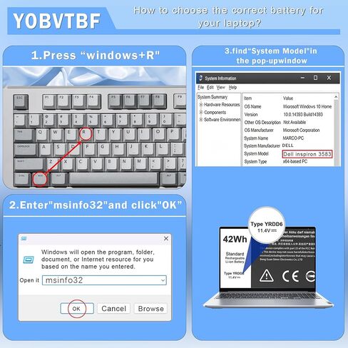 RRCGW H5H20 Laptop Battery for Dell XPS 15 9550 9560 9570 9590 Inspiron 7590 7591 Precision 5510 5520 5530 5540 Series P56F P56F001 5D91C 05D91C 62MJV 062MJV M7R96 0RRCGW 5041C 05041C 56Wh 11.4V in Kuwait
