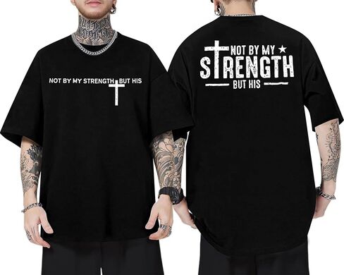 Christian Oversized Shirt for Men Faith Cross T Shirt Inspirational God Shirt Religious Sayings Tee Tops in Saudi Arabia