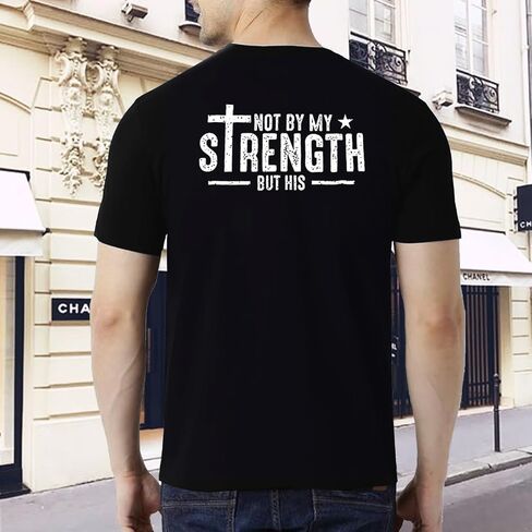 Christian Oversized Shirt for Men Faith Cross T Shirt Inspirational God Shirt Religious Sayings Tee Tops in Saudi Arabia